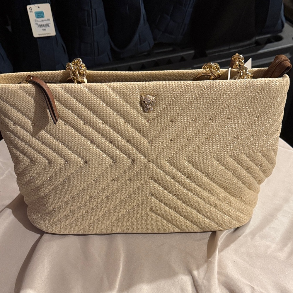 Jessica Simpson Straw and Brown Tote